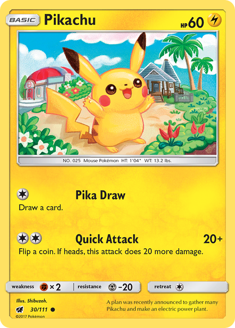 Pikachu 30/111 - Crimson Invasion Reverse Holofoil
