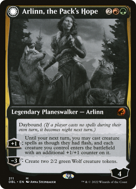 Arlinn, the Pack's Hope // Arlinn, the Moon's Fury (DBL-211) - Innistrad: Double Feature: (Double Faced Transform) Foil
