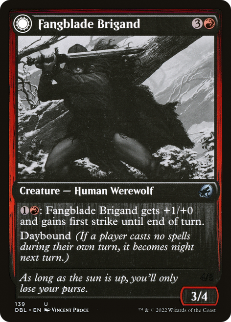 Fangblade Brigand // Fangblade Eviscerator (DBL-139) - Innistrad: Double Feature: (Double Faced Transform)