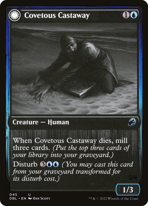 Covetous Castaway // Ghostly Castigator (DBL-045) - Innistrad: Double Feature: (Double Faced Transform) Foil