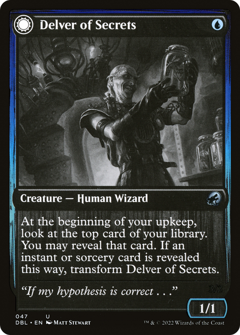 Delver of Secrets // Insectile Aberration (DBL-047) - Innistrad: Double Feature: (Double Faced Transform)