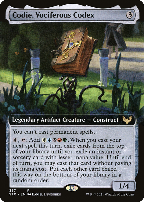 Codie, Vociferous Codex (STX-357) - Strixhaven: School of Mages: (Extended Art) Foil