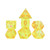 Sirius Dice: Sharp-edged Polyhedral - Yellow Fairy (7)
