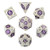 Forged Gaming: Wind's Rose Silver Purple Hollow - Polyhedral Metal RPG Dice Set (7ct)
