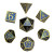 Forged Gaming: Deco Blue Gold Metal RPG Dice Set