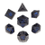 Forged Gaming: Cracked Gunmetal Gloss with Blue Glitter - Polyhedral Metal Dice Set (7ct)