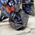 Forged Gaming: Cracked Gunmetal Gloss with Blue Glitter - Polyhedral Metal Dice Set (7ct)