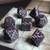 Forged Gaming: Cosmic Energy Matte Gunmetal Purple Green - Polyhedral Metal Dice Set (7ct)