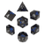 Forged Gaming: Dragons Flight Matte Gun Metal Blue Glitter - Polyhedral Metal Dice Set (7ct)