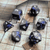 Forged Gaming: Dragons Flight Matte Gun Metal Blue Glitter - Polyhedral Metal Dice Set (7ct)