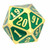 Roll Down 25mm D20 Counter - Brilliant Gold & Emerald