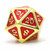 Dire 25mm D20 Metal Dice - Mythica Shiny Gold & Ruby