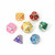 Metal Polyhedral Dice Set - Mythica Platinum & Rainbow (7ct)