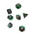 Chessex Dice: Gemini 4 - Poly Black Green/Gold (7)