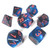 Chessex Dice: Gemini 7 - Poly Black Starlight/Red (7)