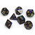 Chessex Dice: Lustrous - Poly Shadow/Gold (7)