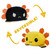TeeTurtle: Reversible Axolotl Plush - Yellow & Black