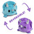 TeeTurtle: Reversible Triceratops Plush - Purple & Blue