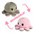 TeeTurtle: Reversible Octopus Plush - Love & Hate / Light Pink & Gray