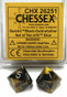 Chessex Dice: Gemini D10 Black-Gold w/Silver (10)