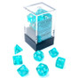 Chessex Dice: Translucent - Mini Polyhedral Teal/White (7)