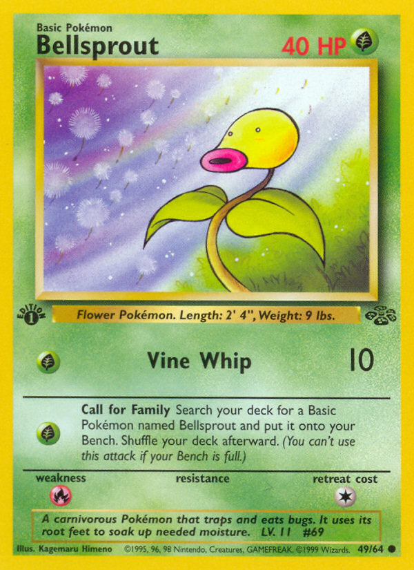 Bellsprout 49/64 - Jungle 1st Edition - Game Nerdz Bellsprout 49/64 - Jungle 1st Edition - Game Nerdz