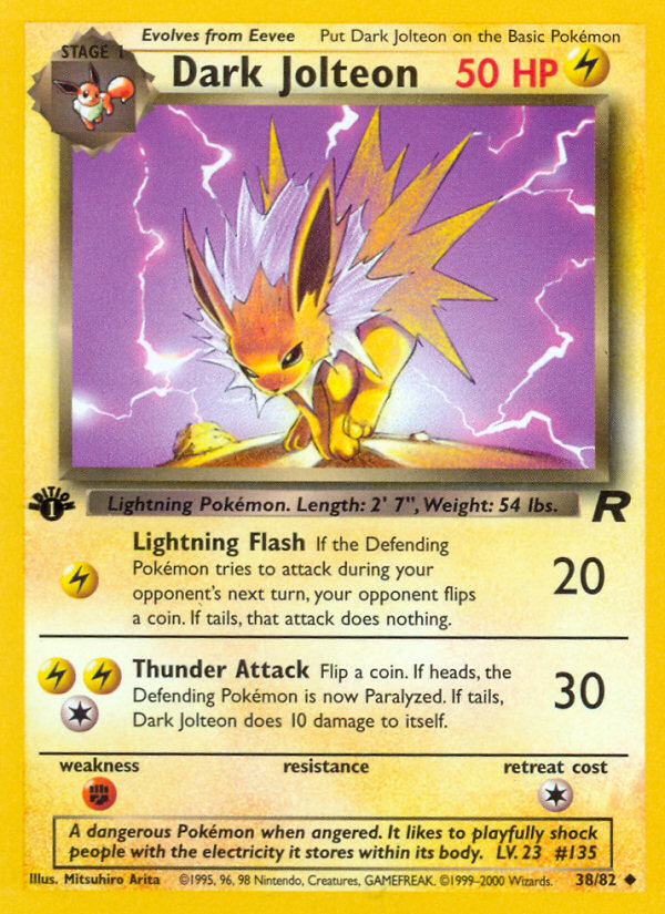 Dark Jolteon 38/82 - Team Rocket 1st Edition - Game Nerdz