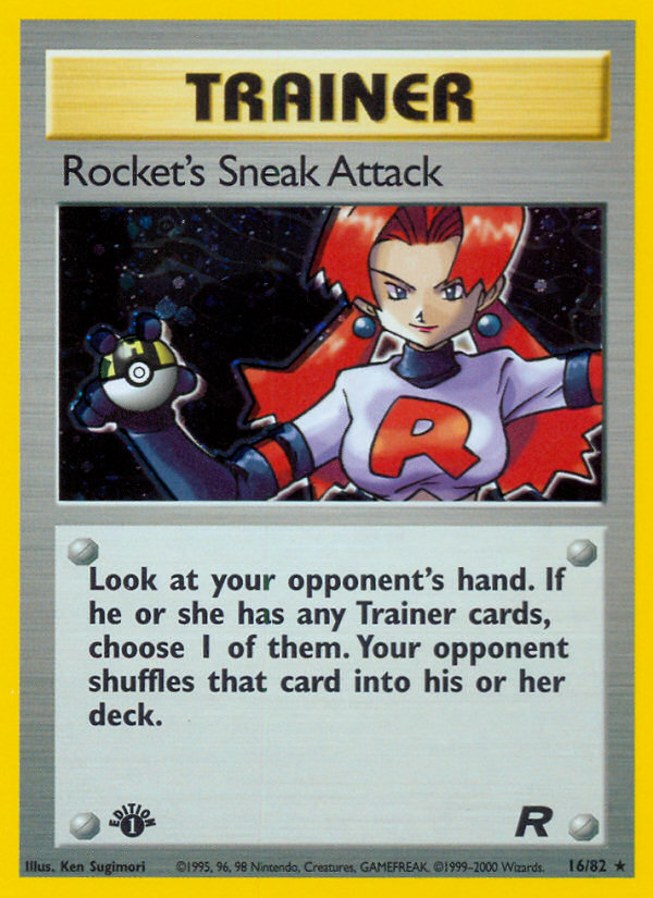 Sneak Attack 旧枠Foil Rocket's Sneak Attack 16/82 - Team Rocket 1st Edition Holofoil