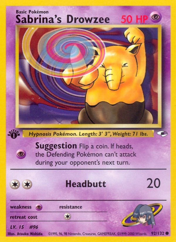 sabrina's drowzee pokemon card value Sabrina's Drowzee 92/132 - Gym Heroes Unlimited