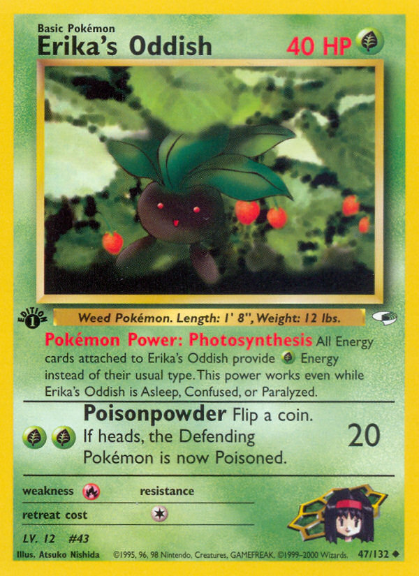 1995 oddish pokemon card value 1999 First Edition PSA 10 – Thompsons Coins Pokémon Hit Points50 HP Form WTB Oddish Errors - Buy
