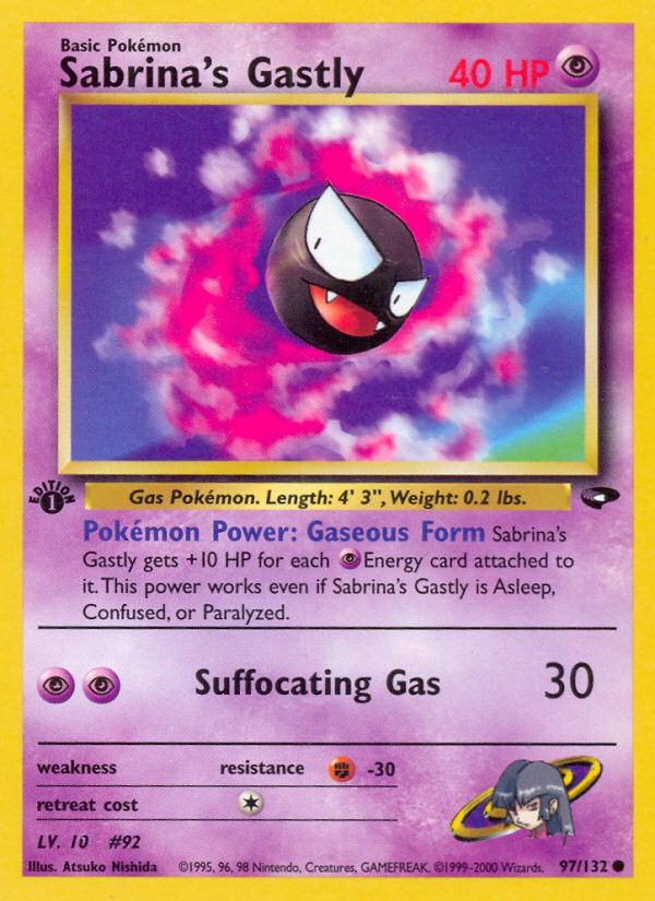 Sabrina's Gastly 97/132 - Gym Challenge 1st Edition - Game Nerdz
