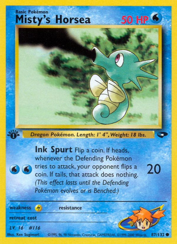 first edition horsea pokemon card - (49) Pokmon Hit Points50 HP Form Misty's Horsea [1st Edition] #86