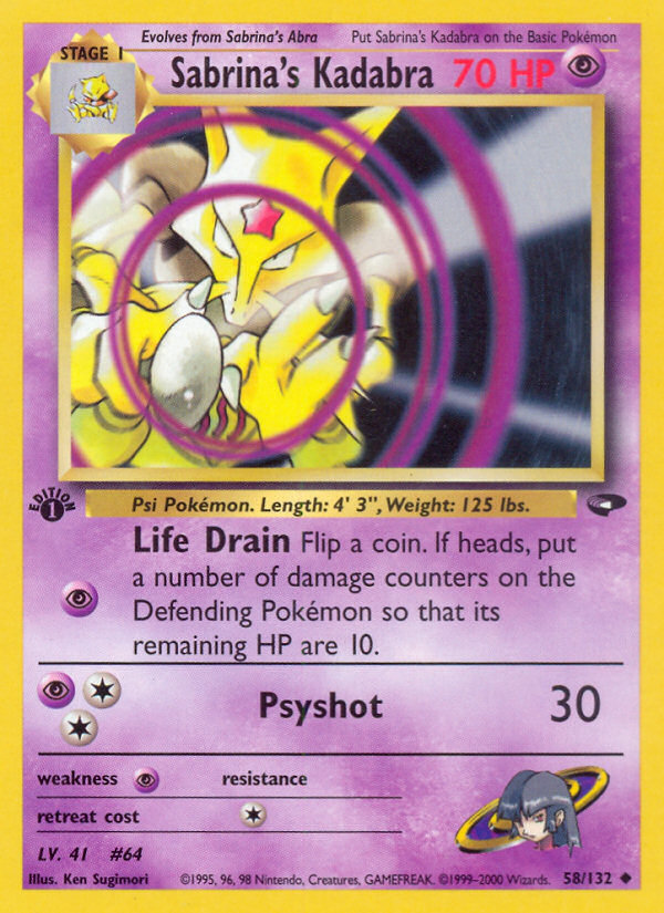 1st edition kadabra pokemon card Base Set First #32(Shadowless) Dx2 / F Kadabra 1999 Pokemon TCG Base