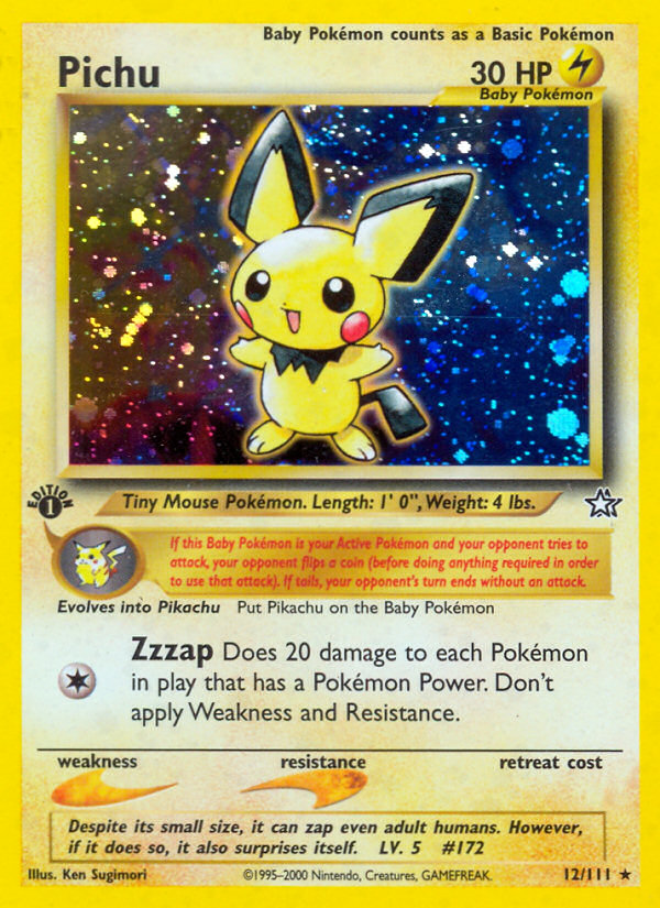 Pichu 英語版 12/111 Pichu 12/111 - Neo Genesis 1st Edition Holofoil - Game Nerdz