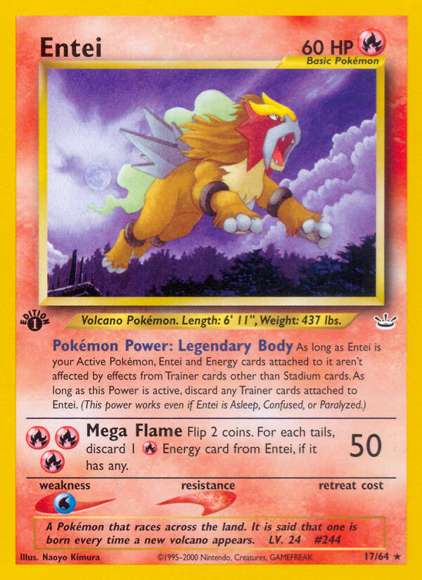 basic entei pokemon card 17/64 - Neo Revelation 1st Edition Listed cards may have imperfections. Ancient Entei VMAX pokemon card