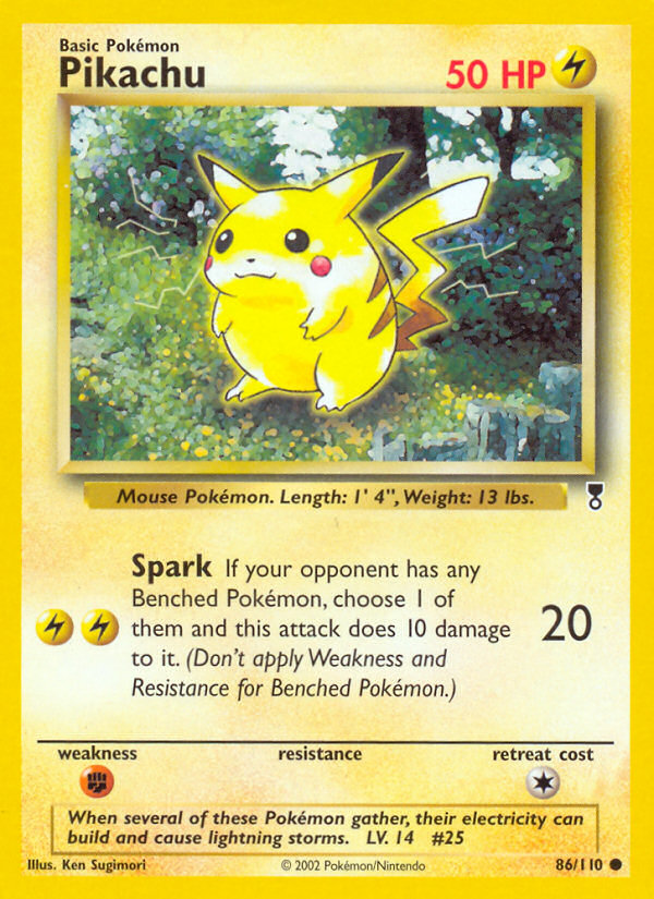 【TAG3】Pikachu LV.14 86/110 英語版ピカチュウ リバホロ Pikachu 86/110 - Legendary Collection Reverse Holofoil - Game Nerdz