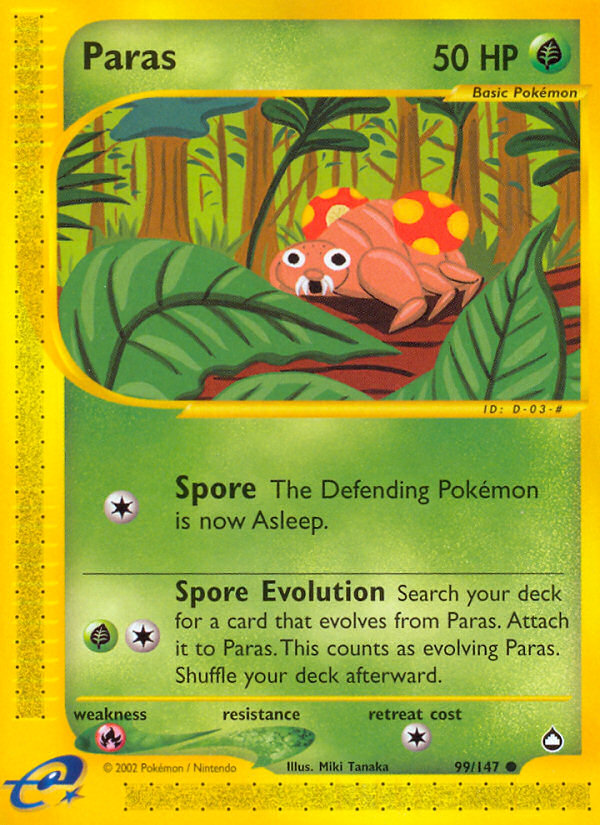 pokemon card paras 99/147 - Aquapolis Violet 151 Type Paras Price - Neo Revelation