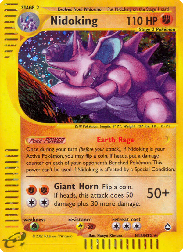 Nidoking H18/147 - Aquapolis Holofoil - Game Nerdz