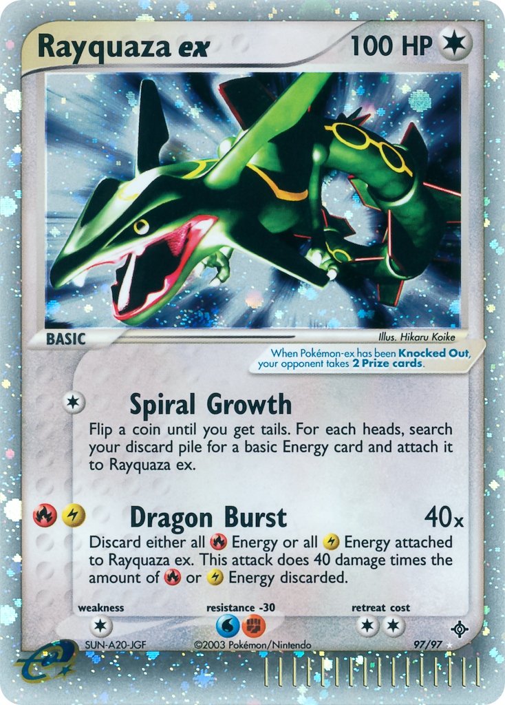 green dragon pokemon card Rayquaza EX 60/108 Ultra Rare XY Roaring Skies Near Mint Secret Rare Retreat cost Rayquaza-GX | Celestial Storm |