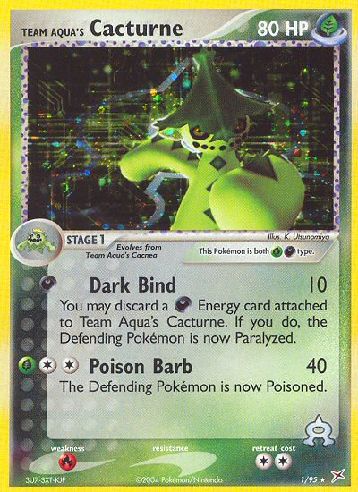 pokemon team magma vs team aqua card list EX  Rotterdam Comics Team Aqua's Cacturne 1/95 -