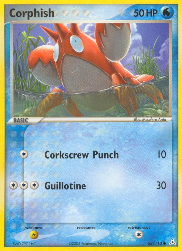 corphish pokemon card 63/110 - ex Holon Phantoms Water Water ✨ Shiny Corphish 6IV ✨