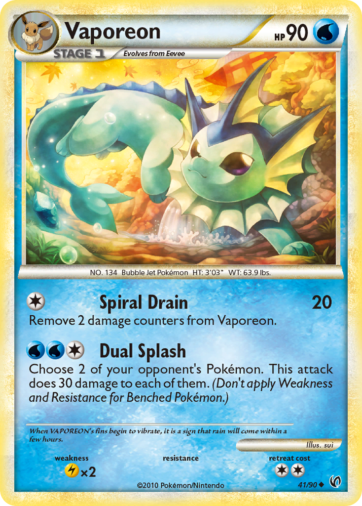 Vaporeon 41/90 - HSUndaunted - Game Nerdz