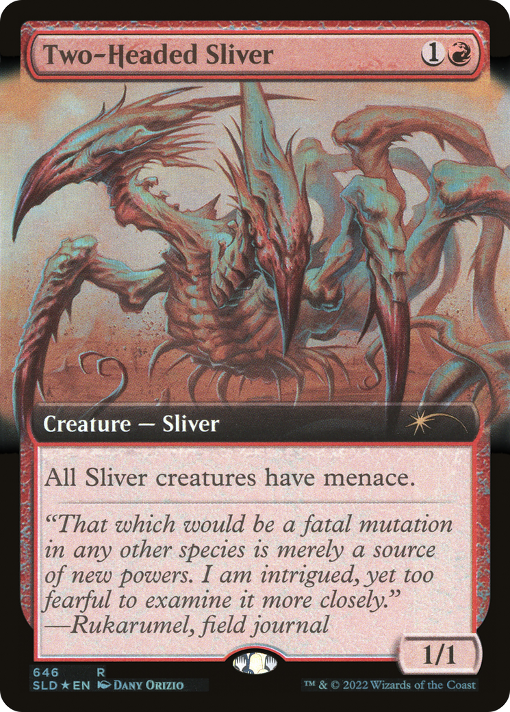 Two-Headed Sliver (SLD-646) - Secret Lair Drop: (Extended Art) Foil - Game Nerdz Two-Headed Sliver (SLD-646) - Secret Lair Drop: (Extended Art) Foil - Game Nerdz