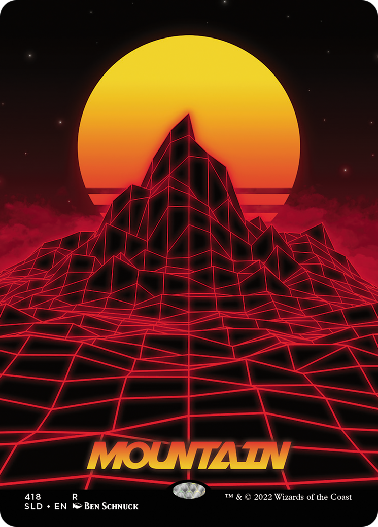 【SLD】山　4枚セット secret lair Mountain (SLD-418) - Secret Lair Drop (Borderless) - Game Nerdz