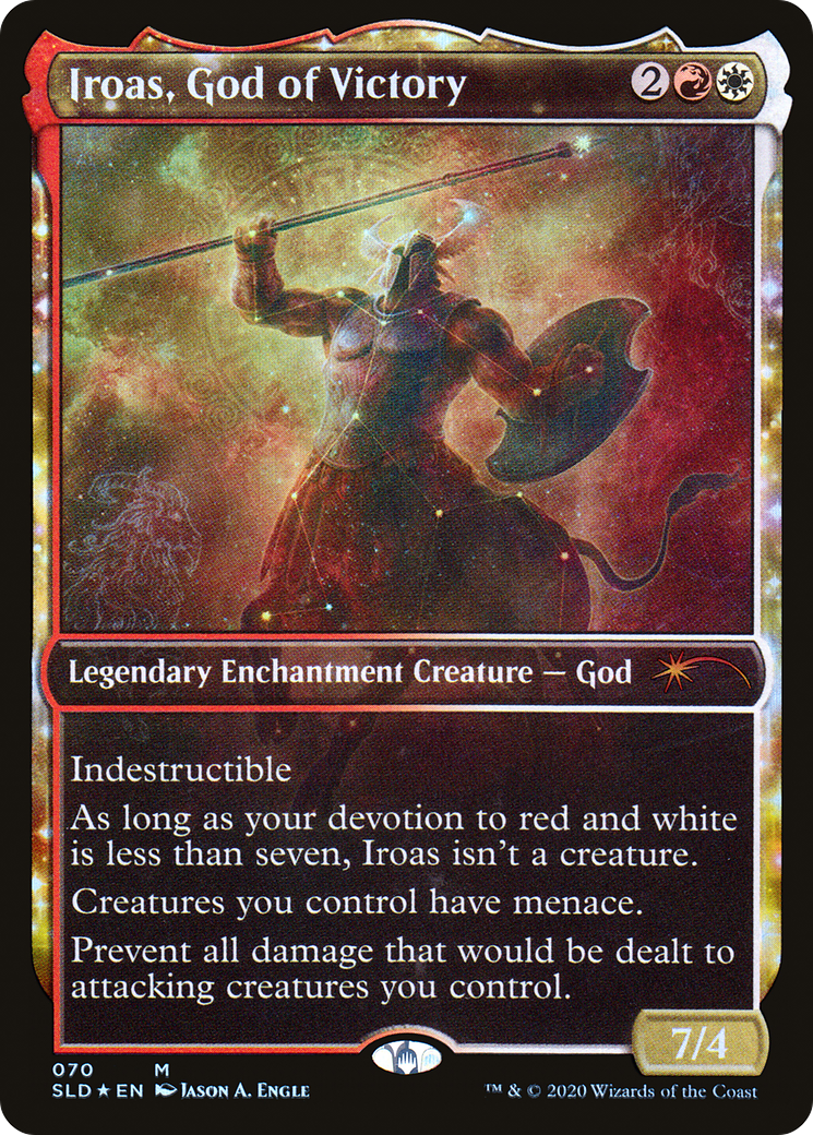 Iroas, God of Victory (SLD-070) - Secret Lair Drop: (enchantment, Showcase) Foil - Game Nerdz Iroas, God of Victory (SLD-070) - Secret Lair Drop: (enchantment, Showcase) Foil - Game Nerdz