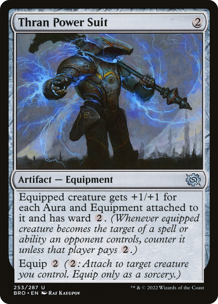 Thran Power Suit (BRO-253) - The Brothers' War Foil - Game Nerdz Thran Power Suit (BRO-253) - The Brothers' War Foil - Game Nerdz