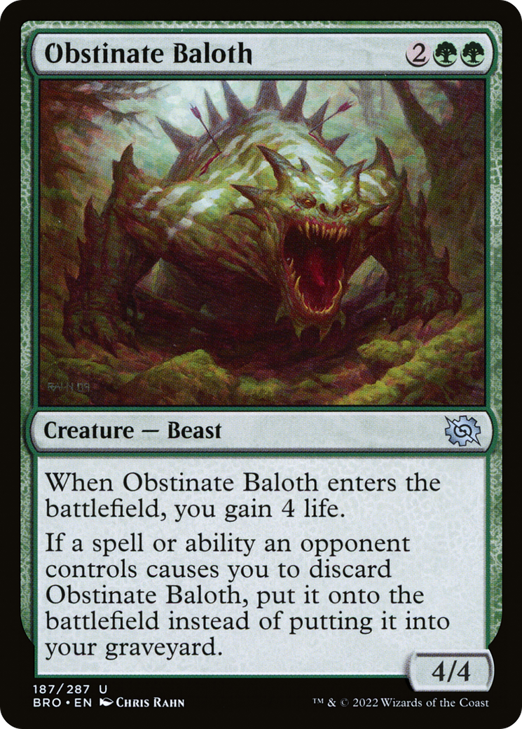 Obstinate Baloth (BRO-187) - The Brothers' War Foil - Game Nerdz