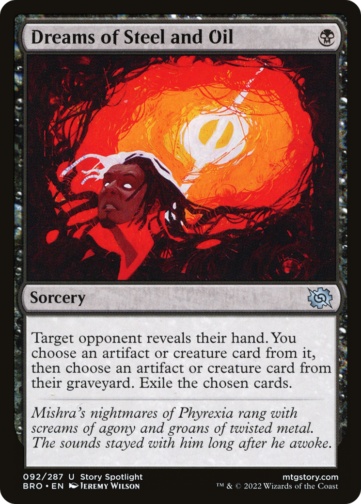 oil mtg cards Phyrexian Vindicator (Oil Slick Raised Foil) [Phyrexia: All Will Be On Stock image MTGNexus - Oil Well