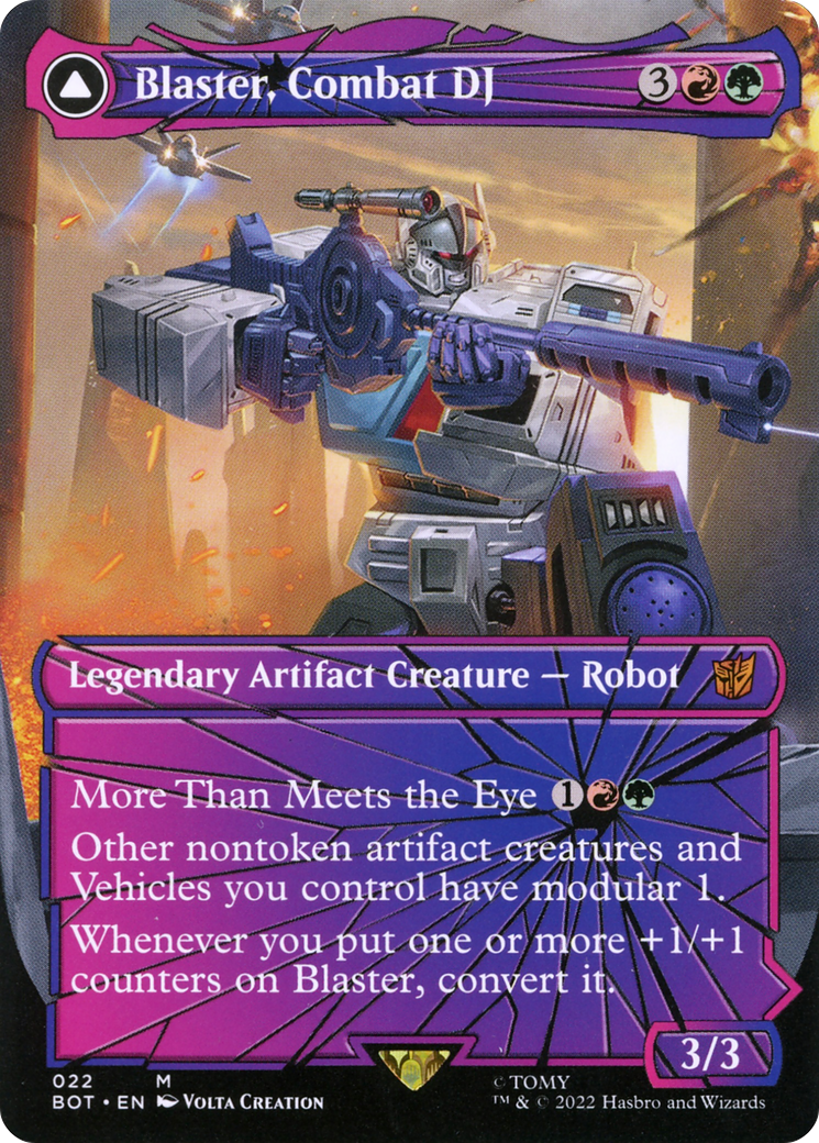Blaster, Combat DJ // Blaster, Morale Booster (BOT-022) - Transformers:  (convertdfc, shatteredglass) (Borderless) - Game Nerdz