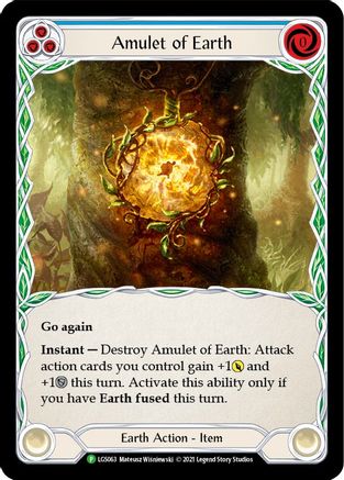 flesh and blood promo cards Amulet of Earth (LGS063) Flesh and Blood: Promo Cards Cold Foil